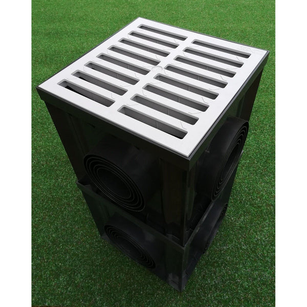 Hofablauf 300x300 mit Aufsatz hell Kl.A15 KG Rohr Hofsinkkasten Hofeinlauf Schacht