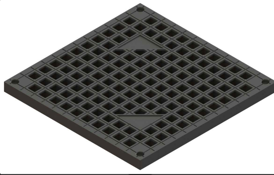 Hofablauf 400x400mm begehbar Rost schwarz mit Korb und Siphon Hofsinkk ...