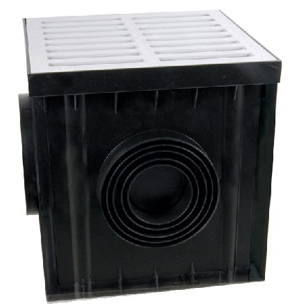 Hofablauf 30x30cm Kunststoff hell Flachrinne Entwässerungsrinne Schlitzrinne Siphon