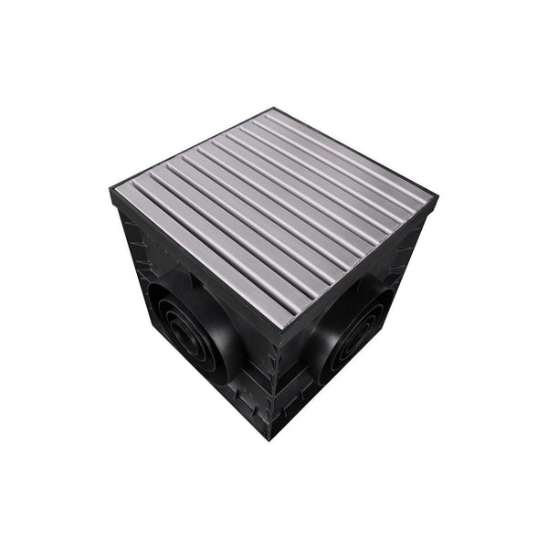 Hofablauf 30x30cm Gitterrost Edelstahl Flachrinne Entwässerungsrinne Schlitzrinne Siphon