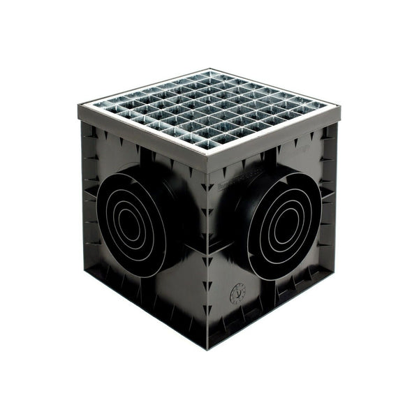 Hofablauf 30x30cm Gitterrost Stahl verzinkt Flachrinne Entwässerungsrinne Schlitzrinne Siphon